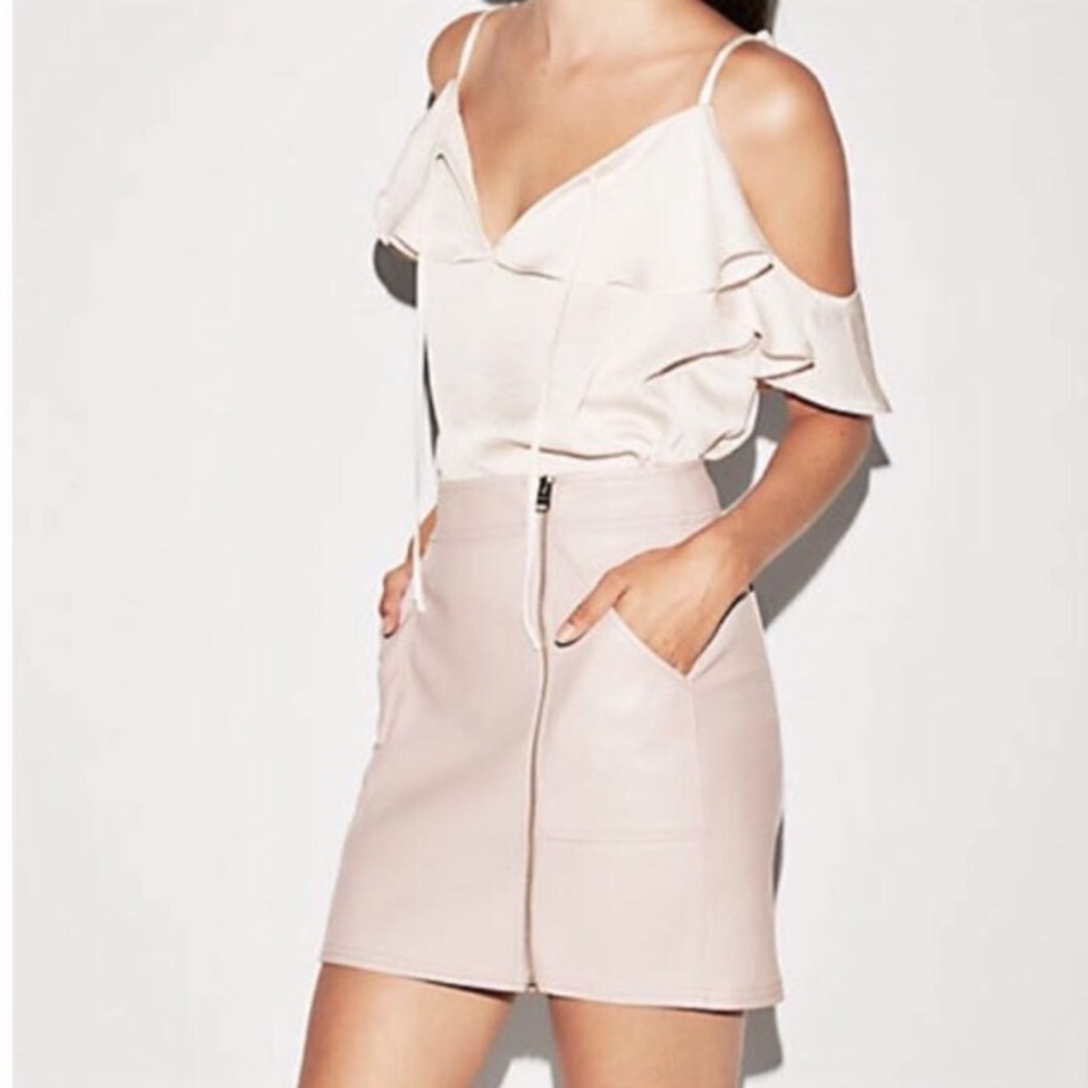 Express Baby pink leather skirt